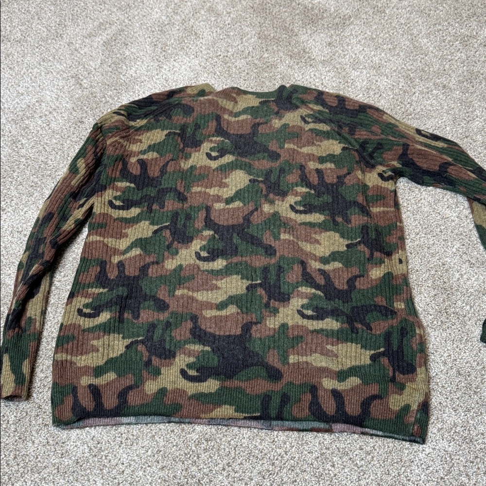 NSF Marta Camo Cashmere Wool Crewneck Sweater Small - Picture 12 of 13